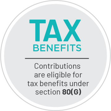 TAX BENEFITS - Contributions are eligible for taxbenefits under section 80(G).