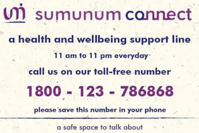 Sumunum Connect A toll free multilingual mental health and wellbeing support line